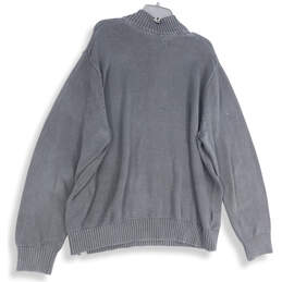 Mens Black Mock Neck Quarter Zip Long Sleeve Pullover Sweater Size 2XL alternative image