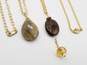 2x Yellow Gold Filled Necklaces w/ Agate, Quartz & Citrine 18in-18.25in Long RB007 image number 4