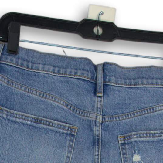 NWT Womens Blue Denim Medium Wash 5-Pocket Design Distressed Mini Skirt Sz 6/28 image number 4
