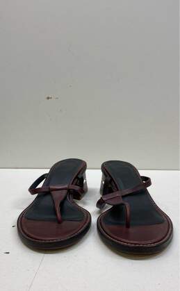 Tibi Burgundy Leather Thong Sandal Heels Shoes Size 36.5 alternative image