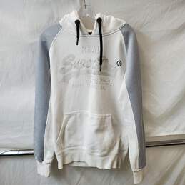 Women's White Superdry Pullover Hoodie Size M