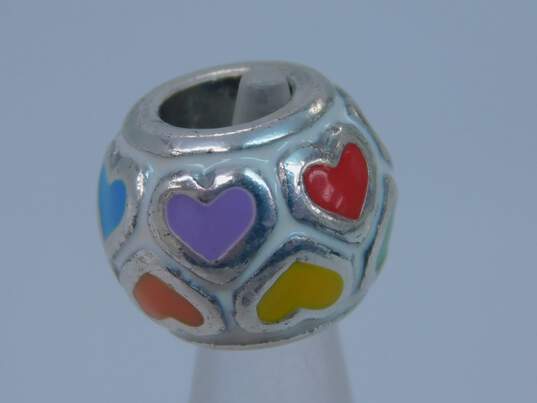 Brighton Designer Silver Tone Enamel Heart Charm Beads 17.3g image number 4