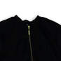 Womens Black Long Sleeve Front Pockets Casual Cropped Full-Zip Jacket Sz 4 image number 3