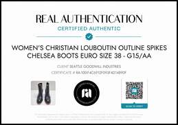 Christian Louboutin Women's Out Line Spike Black Chelsea Boots Size 7.5 w/COA alternative image