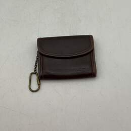 Womens Brown Leather Magnetic Multifunction Wristlet Coin Wallet