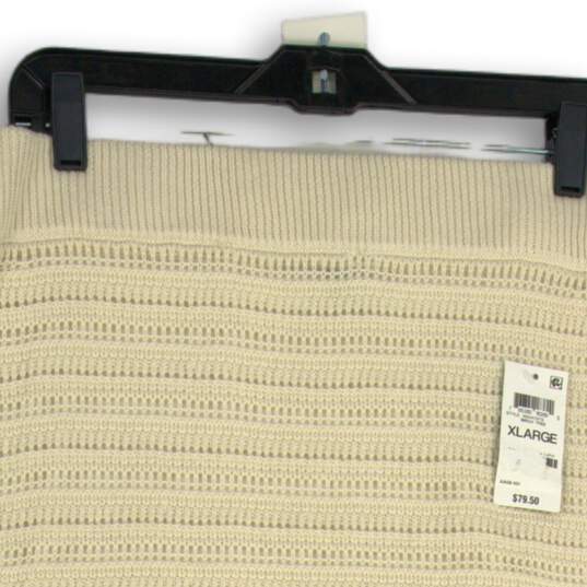 NWT Womens Ivory Crochet Elastic Waist Ruffle Hem Pull-On Mini Skirt Size XL image number 3