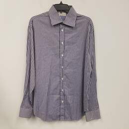 Mens Multicolor Striped Long Sleeve Collared Button Up Shirt Size 42/16 1/2