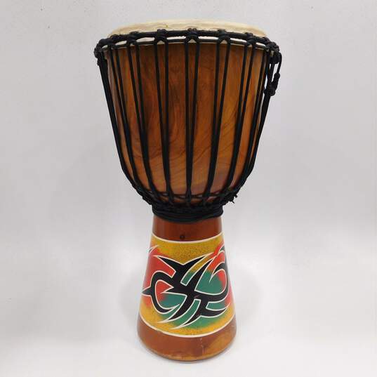 Toca Hand Percussion Brand 10.5 Inch Large Wooden Rope-Tuned Djembe Drum image number 1