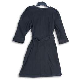 NWT Liz Claiborne Womens Black Denim V-Neck Belted Waist Sheath Dress Size 16 alternative image