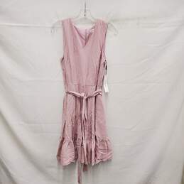 NWT Calvin Klein Gauzy Tie Waist Blush Sleeveless Dress Size 8