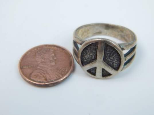 Silpada Sterling Silver Peace Sign Ring 6.3g image number 7