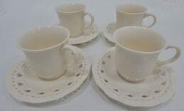 Skye McGhie Cream Lace Tea Cup and Saucer Sets For 4