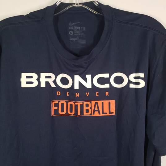 Mens Dri-Fit Denver Broncos Football NFL Pullover T-Shirt Size Large image number 3