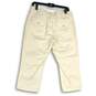 Michael Kors Womens White Flat Front Straight Leg Capri Pants Size 8P image number 2