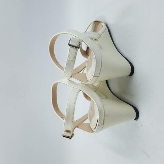 Prada Ankle Strap Wedge Sandals Women's Sz 6.5 Ivory image number 4