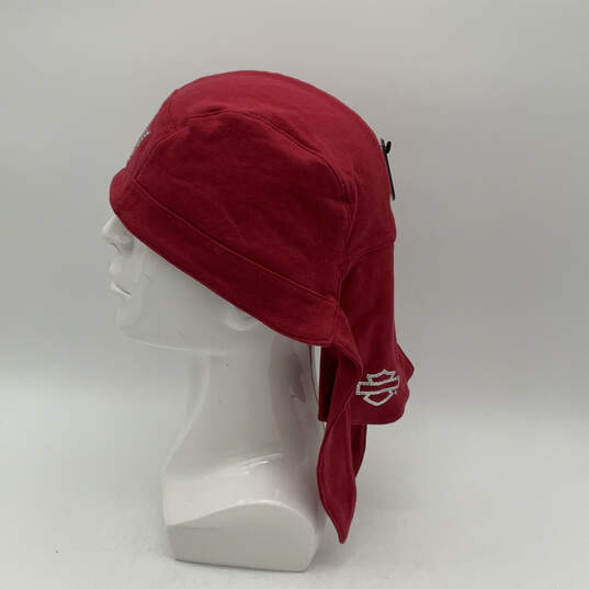 NWT Womens Red Cotton Bling Headwrap Fashionable Bandana Hat One Size image number 3