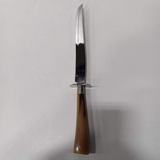 The Clement Antler Horn Carving Knife & Fork in Wooden Box image number 3
