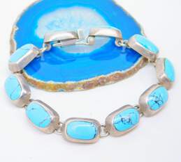 925 Faux Blue Stone Link Bracelet 30.3g alternative image