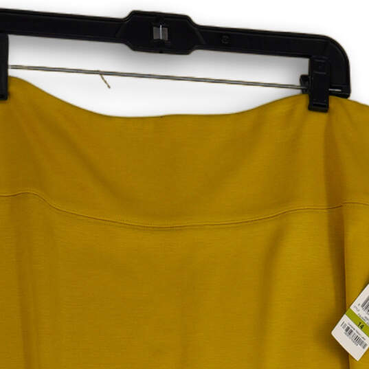 NWT Womens Yellow Flat Front Back Zip Straight & Pencil Skirt Size 14 image number 3