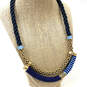 Designer Stella & Dot Multicolor Marine Collar Seed Beaded Chain Necklace image number 1