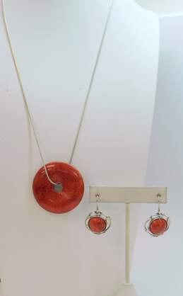 Artisan 925 Sterling Silver & Coral Jewelry