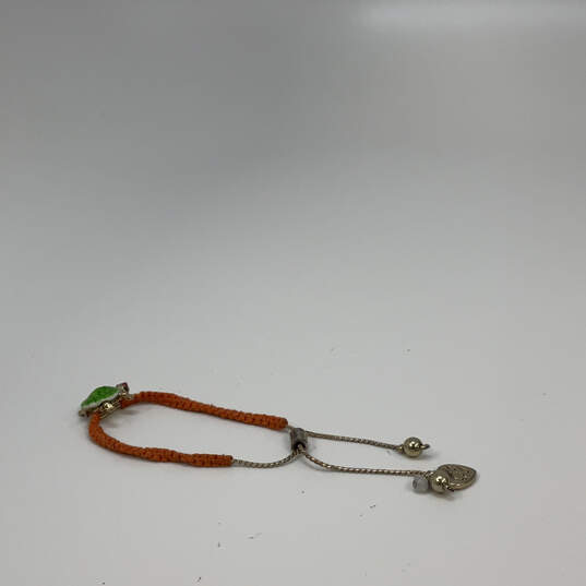 Designer Betsey Johnson Silver-Tone Green Turtle Braided Charm Bracelet image number 3