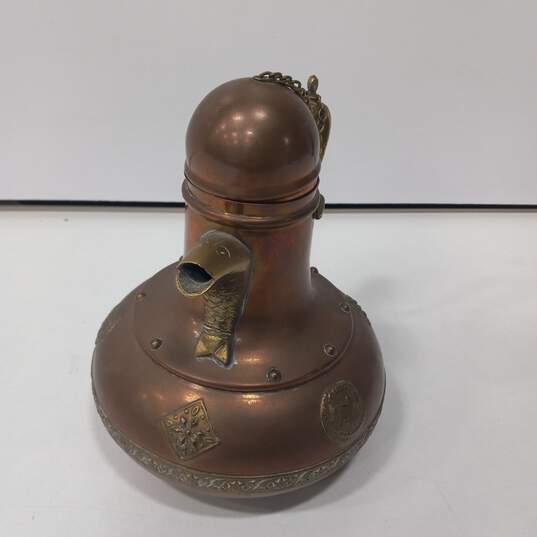Vintage Pakistani Copper Brass Teapot image number 3