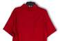 Mens Red Collared Short Sleeve Side Slit Golf Polo Shirt Size Medium image number 4