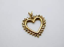 10K Yellow Gold 0.75 CTTW Brown Diamond Heart Pendant- For Repair 2.0g