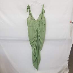 Pretty Little Thing Sage Green Polka Dot Draped Underwire Detail Midi Dress WM Size 12 NWT alternative image