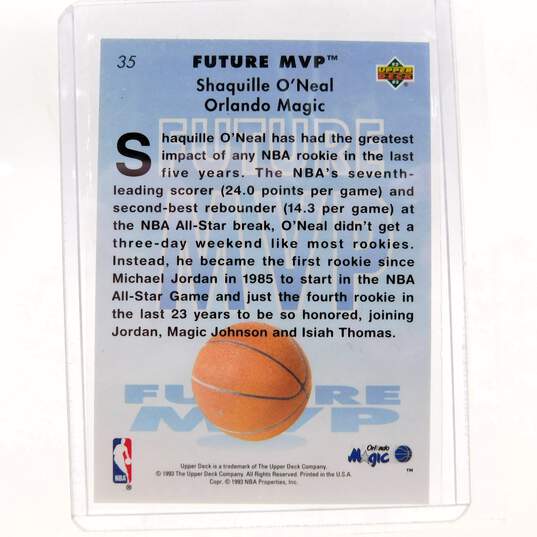 1993 HOF Shaquille O'Neal Upper Deck Future MVP Hologram Orlando Magic image number 2