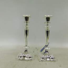2 Vintage Mayfair Silver Plated 11 Inch Candle Holders