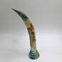 Vintage Iridescent Dragon Pattern Faux Carved Horn Statues Decor image number 5