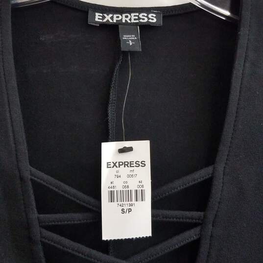 EXPRESS Crisscross Plunge Neckline Dress Black Size S image number 3