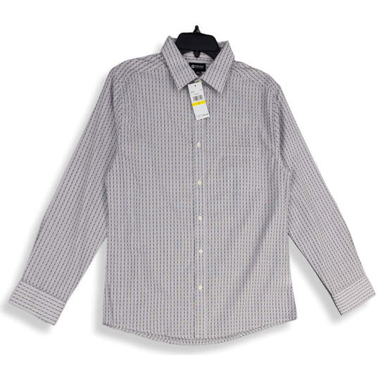 NWT Mens Gray Spread Collar Long Sleeve Button-Up Shirt Size Medium image number 1