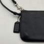 Coach Womens Black Leather Zipper Logo Charm Classic Wristlet Wallet image number 5