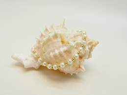 Romantic 14K Yellow Gold Bead & Pearl Bracelet 5.3g