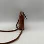 Dooney & Bourke Womens Brown Leather Zipper Adjustable Strap Crossbody Bag Purse image number 2