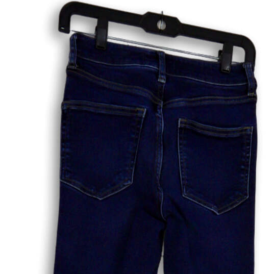Womens Blue Denim Medium Wash Pockets Raw Hem Skinny Leg Jeans Size 27 image number 4