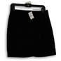 NWT Womens Black Flat Front Back Zip Short A-Line Skirt Size 6 image number 1