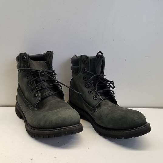Timberland Black Nubuck Leather 6 Inch Boots Women's Size 7W image number 3