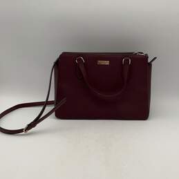 Kate Spade Womens Purple Laurel Way Reese Leather Detachable Strap Satchel Bag