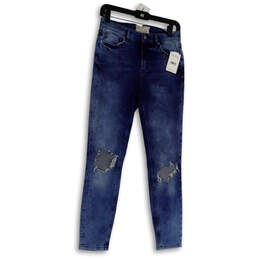 NWT Womens Blue Medium Wash Stretch Pockets Denim Skinny Jeans Size 29