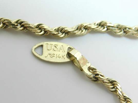 14K Gold Twisted Rope Chain Necklace For Repair 7.2g image number 7
