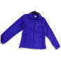 Womens Purple Collared Long Sleeve Fleece Full-Zip Jacket Size Medium image number 1