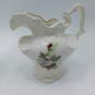 VNTG Arnels Pottery Cream Speckled Floral Water Pitcher w/ Wash Basin Bowl image number 2