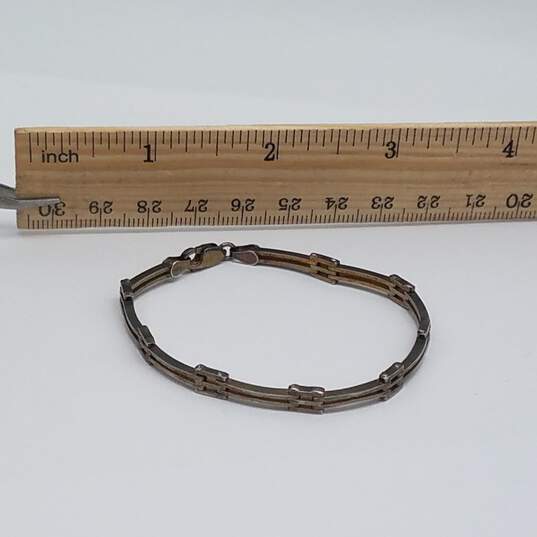 Sterling Silver Curbed Bar 6.75 Inch Bracelet 8.8g image number 9