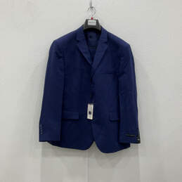 NWT Mens Blue Long Sleeve Notch Lapel Three-Button Blazer Size 42S/36W