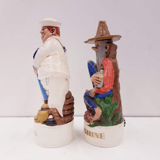 Alberta's Molds s  Set of 2  Vintage Ceramic Decanters  Hillbilly /Sailor image number 3