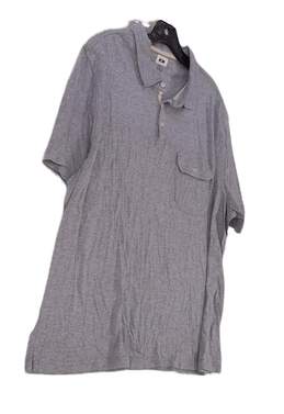 Mens Gray Short Sleeve Chest Pocket Collared Polo Shirt Size XXL alternative image